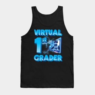 Virtual 1st Grader Student Teacher Happy Back To School Day Tank Top